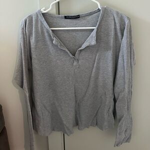 Brandy Melville Gray Long Sleeve Top